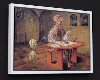Remedios Varo Ready To Hang Canvas, Cat paradise by Remedios Varo Fine Print,Vintage Art Prints,Cat Paintings,Fantasy Art,Varo Art Gallery
