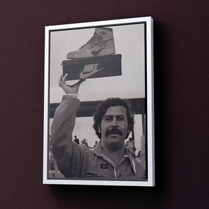 Mr Brainwash, großes Kunstwerk, Narcos Poster,Pablo Escobar,Nike Air Jordan, Geschenke für Freunde,Escobar Poster,Pablo Escobar Canvas