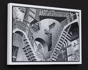 M.C.エッシャーの作品「相対性理論」を基にした、1970年代のパネル上の
