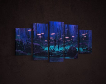 アバター 生命の樹 キャンバス、アバター 映画ポスター プリント、生命の樹 5 ピース キャンバス、ジェームズ キャメロン キャンバス、ジェイクとサリー アバター ウォール アート