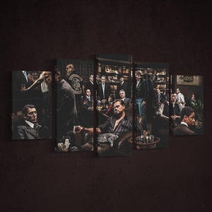 Famous Gangsters Canvas Wall Art Gangsters Canvas Print Home Decor Office Decor The Godfather Art Large Canvas Wall Decor Famous Last Supper