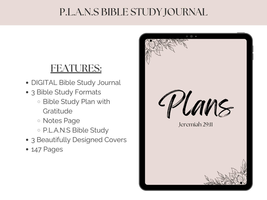 Bible Study Journal: Digital P.L.A.N.S. Devotional Journal - Etsy