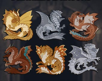 Metallische Drachen | Dungeons and Dragons Emaille Pins