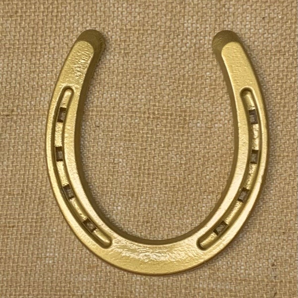 Gold Painted Real Iron Horse Shoe