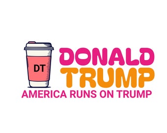 America Runs on Trump Window/Bumper Sticker x 2
