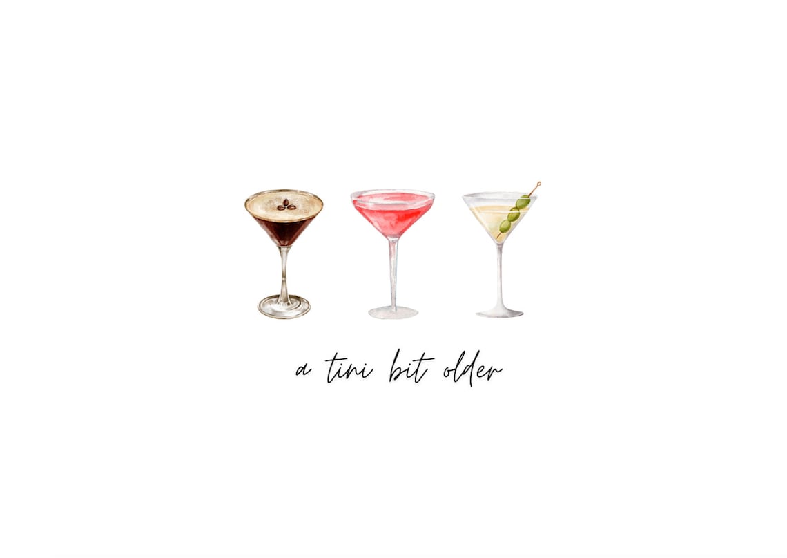 Martini Olives Birthday Greeting Card main image 1