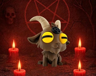 Ember Sentinel Goat Statue | 3D Printed Gothic Decor