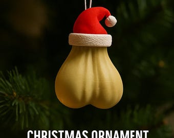 Funny Christmas Ornament | “Mr. Claus’ Jolly Sac” – Novelty Holiday Decor | Unique Gag Gift | Tree Decoration | Truck Nut | Stocking Stuffer