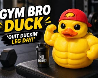 Muscle Duck Gym Bro Figure Funny Bodybuilder Rubber Duck Workout Gift Car Dashboard Decor Fitness Lover Toy Weightlifting Joke