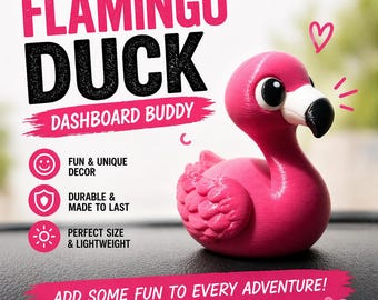Flamingo Duck Dashboard Buddy Pink Car Decor Cute Accessory Funny Vehicle Ornament 3D Printed Gift Unique Interior Display Toy