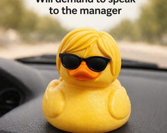 Karen Duck Car Dashboard Decor Funny Gift Sassy Rubber Duck Sunglasses Accessory Cute Vehicle Ornament Gag Present Novelty Desk Toy
