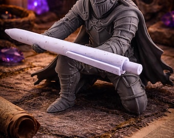 3D Printed Knight Pen Holder: Medieval Armor Desk Decor, Fantasy Scribe Accessory