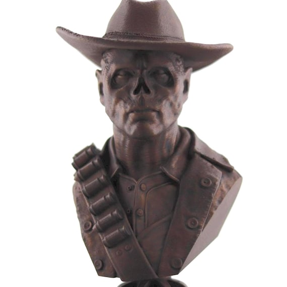 Fallout Ghoul Cooper Howard Bust: Hand Painted Video Game Collectible Gamer Room Shelf Decor Gift