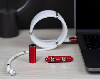 Five cables in one with a magnetic charging cable with a rotating head, magnetic cable, cable organizer, universal cable, magnet cable