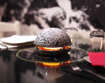 Egloo splashed black – Handmade Ceramic oil burner for essential oils and wax melts, Pottery Essential Oil Diffuser, Aromatherapy burner