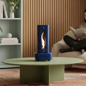 Tornado Blu - Foyer sans conduit | Poêle à bioéthanol | Foyer de table | Poêle en céramique | Foyer à bioéthanol