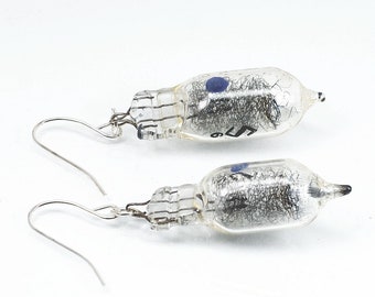 Clear Flash Bulb Earrings- Light Bulb Jewelry, Modern, Lightbulb, Photography Jewelry, Photographer Gift, Cyberpunk, Contemporary, Unusual