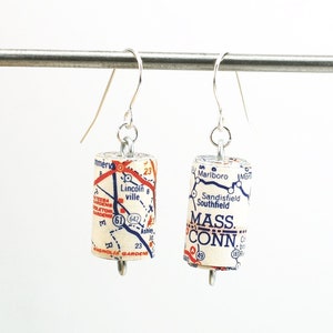 U.S. Map Earrings- Paper Bead Earrings, United States Map Paper Bead Jewelry, Paper Jewelry, USA Jewelry, Travel Gift, Traveler Present