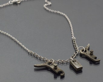 Silver Industrial Choker Necklace- Upcycled Typewriter, Steampunk, Cyberpunk, Edgy, Urban, Modern Contemporary Jewelry, Post Apocalytic