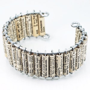 English Teacher Gift- Dictionary Bracelet, Upcycled Paper Bead Bracelet, Book Lover Gift, Word Jewelry, Paper Bead Jewelry, Paper Jewelry