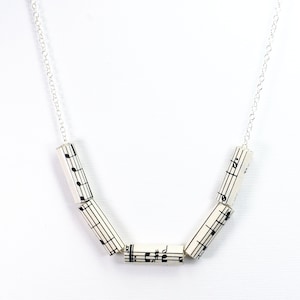 Sheet Music Necklace- Vintage Sheet Music Paper Bead Necklace, Music Jewelry, Music Lover Gift, Paper Jewelry, Paper Bead Jewelry