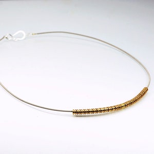 Guitar String Choker Necklace- Brass Ball End Minimal Necklace, Upcycled Choker, Guitar String Necklace, Music Jewelry, Guitar Player Gift