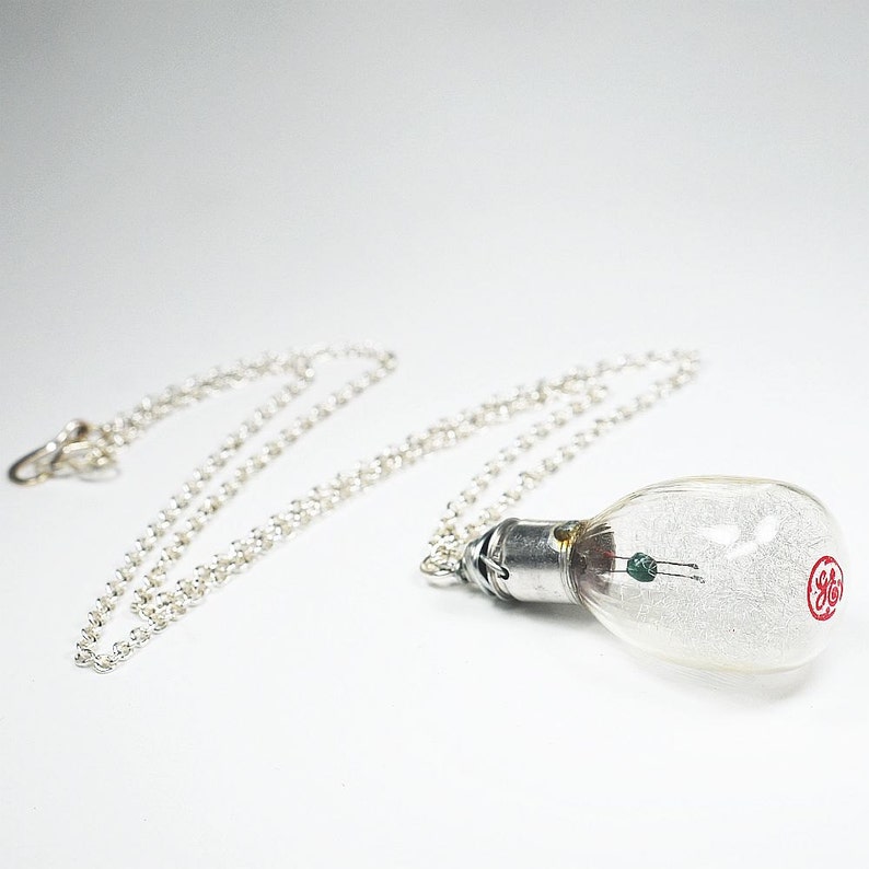 Photography Jewelry Upcycled Clear Camera Flash Bulb, Light Bulb Necklace, Gift for Photographer, Lightbulb Contemporary Jewelry, Unique image 2