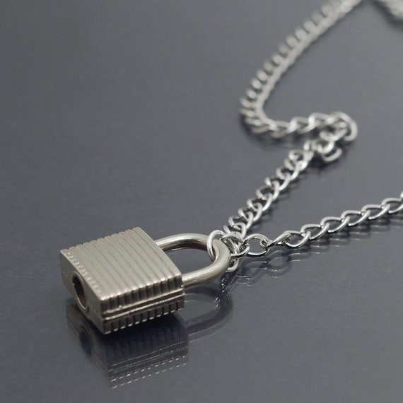 Padlock Necklace- Industrial Jewelry, Grunge Aesthetic