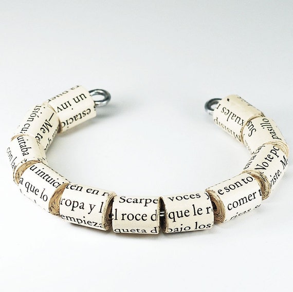 Spanish Paper Bead Bracelet Upcycled Spanish Paper Bead Etsy