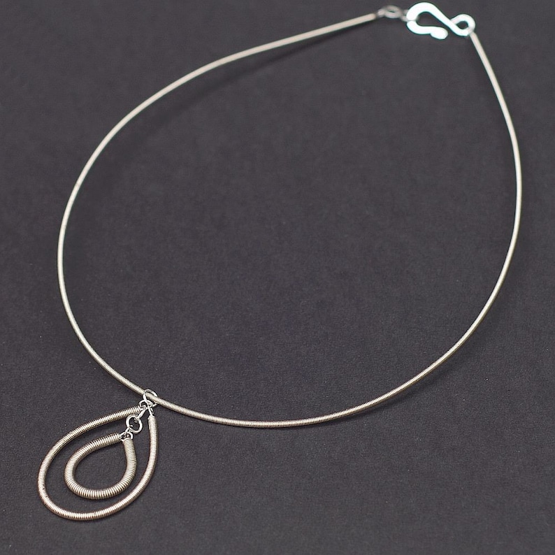 Bass Guitar String Jewelry Upcycled Silver Bass String Etsy
