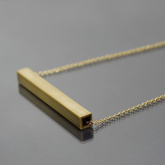 Long Brass Bar and Silver Layering Necklace Long Brass Bar and Silver Layering Necklace