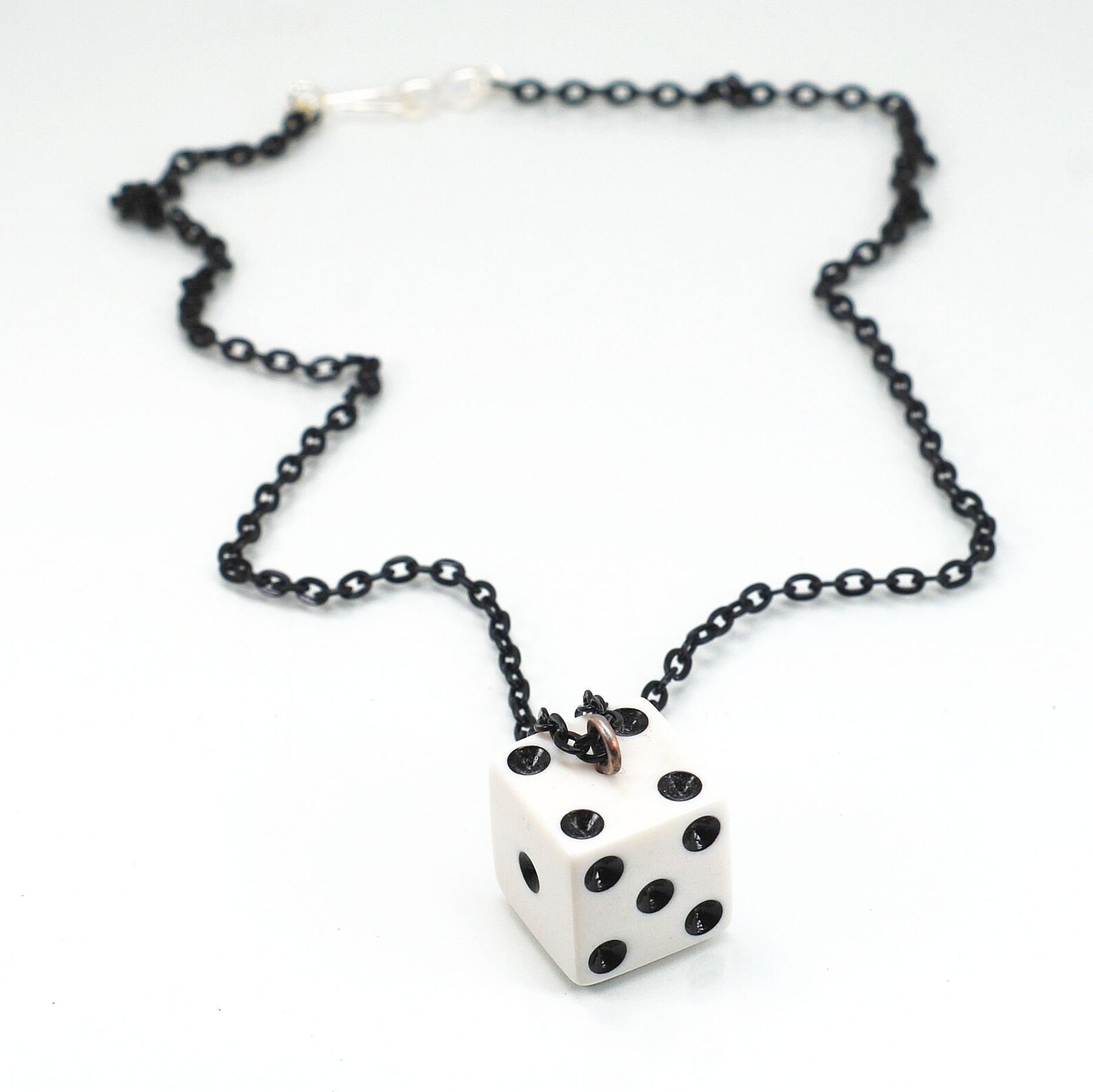 Dice Necklace Black & White Necklace Kitsch Jewelry Geek Etsy