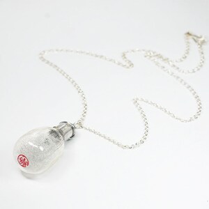 Photography Jewelry Upcycled Clear Camera Flash Bulb, Light Bulb Necklace, Gift for Photographer, Lightbulb Contemporary Jewelry, Unique image 5