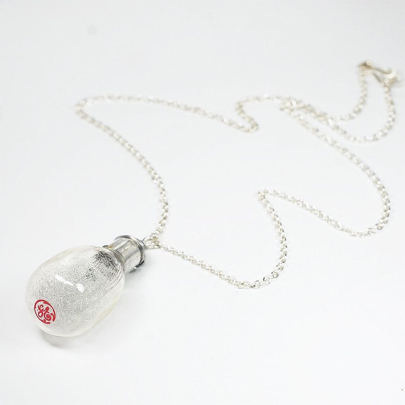 Photography Jewelry Upcycled Clear Camera Flash Bulb, Light Bulb Necklace, Gift for Photographer, Lightbulb Contemporary Jewelry, Unique image 5