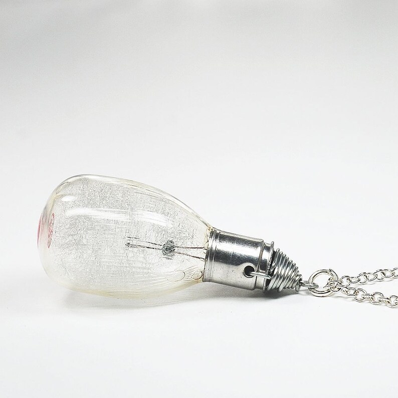 Photography Jewelry Upcycled Clear Camera Flash Bulb, Light Bulb Necklace, Gift for Photographer, Lightbulb Contemporary Jewelry, Unique image 4