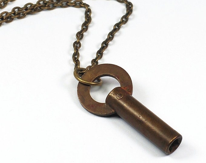 Steampunk Key Necklace Vintage Clock Key Necklace Brass Etsy