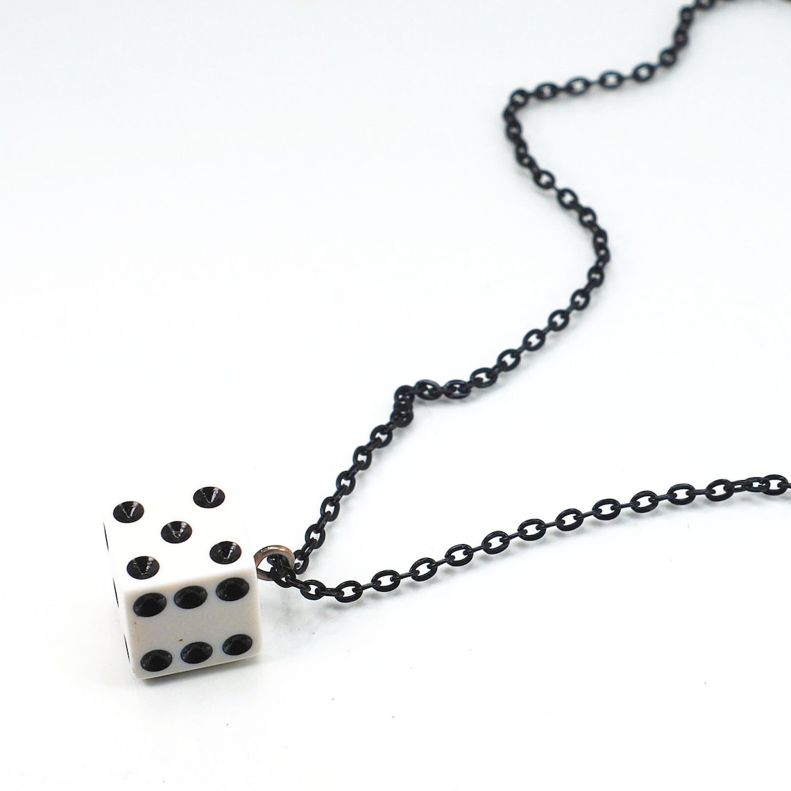 Dice Necklace Black & White Necklace Kitsch Jewelry Geek Etsy