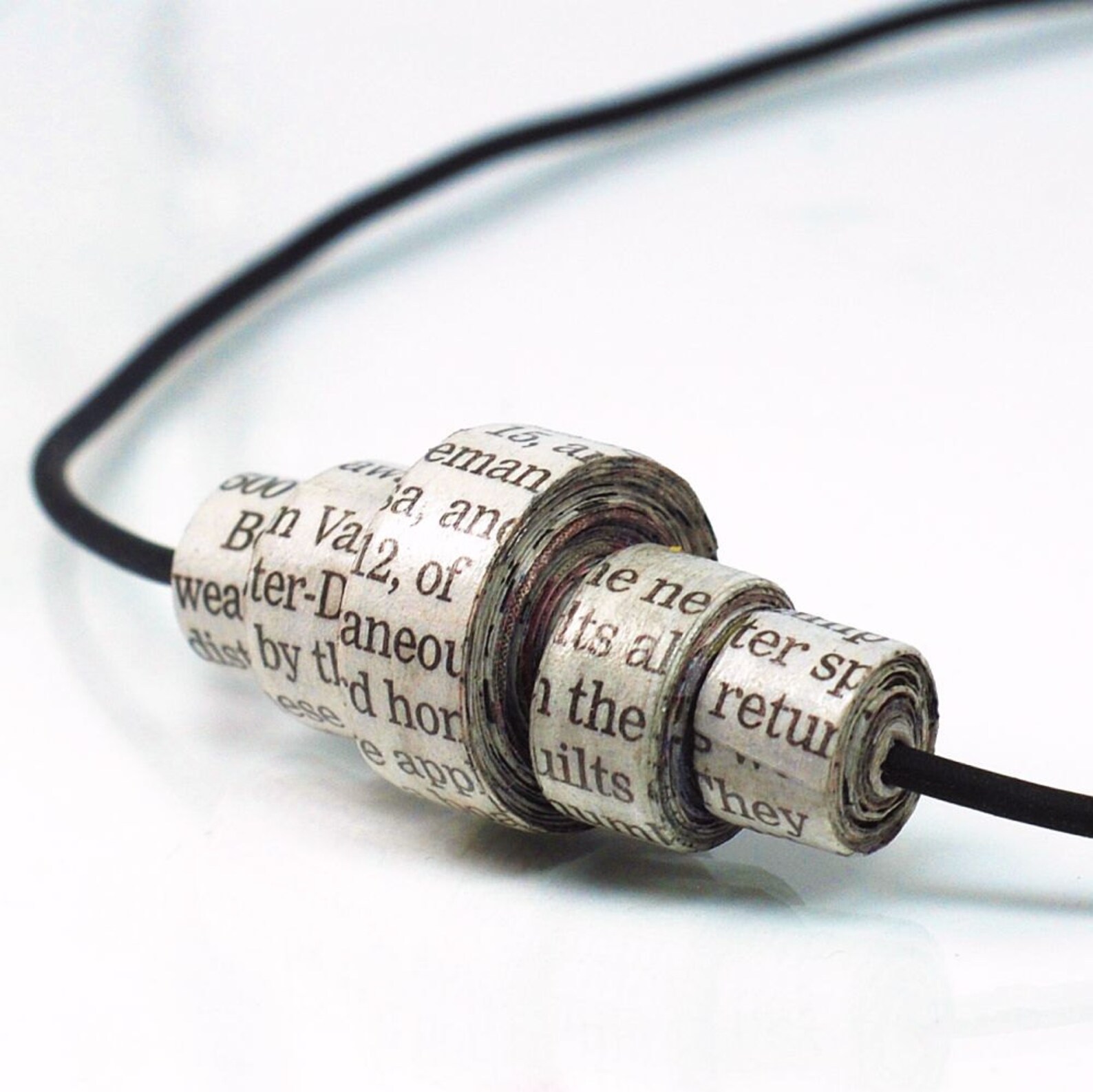 Paper Bead Jewelry Upcycled Newspaper Paper Bead Necklace Etsy