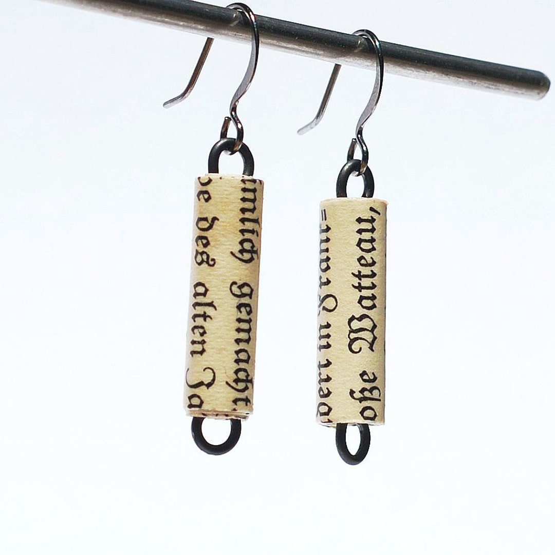 Paper Bead Jewelry German Paper Bead Earrings, German Jewelry, Paper