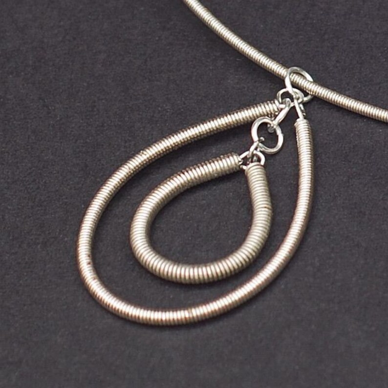 Bass Guitar String Jewelry Upcycled Silver Bass String Etsy