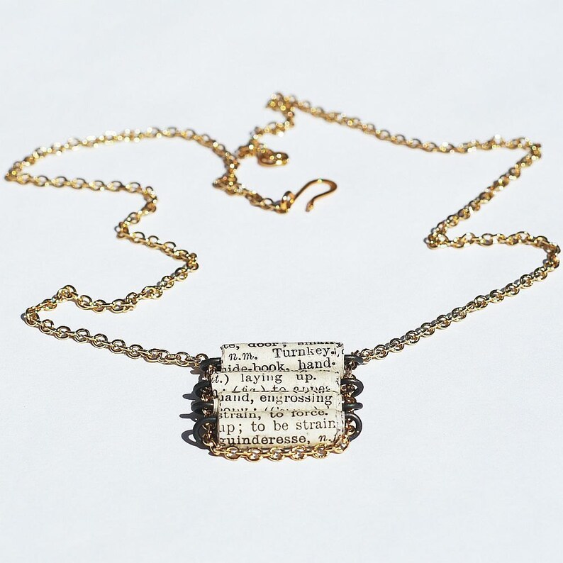 Paper Bead Jewelry French Dictionary Necklace Paper Bead Etsy