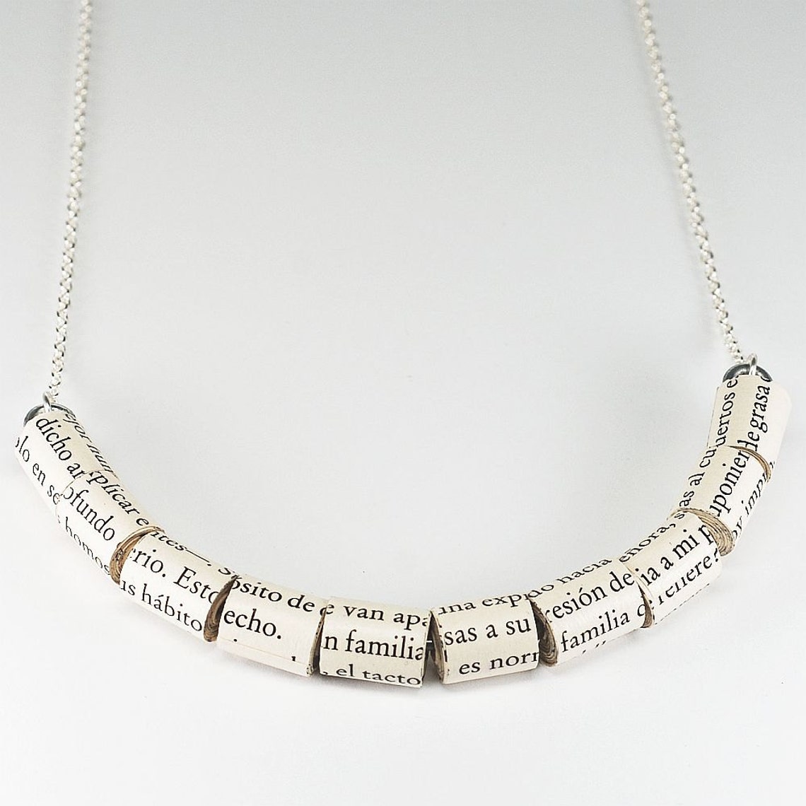 Paper Bead Jewelry Spanish Upcycled Paper Bead Necklace Etsy