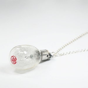 Photography Jewelry Upcycled Clear Camera Flash Bulb, Light Bulb Necklace, Gift for Photographer, Lightbulb Contemporary Jewelry, Unique image 1