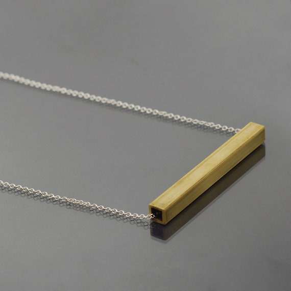 Long Brass Bar and Silver Layering Necklace Long Brass Bar and Silver Layering Necklace