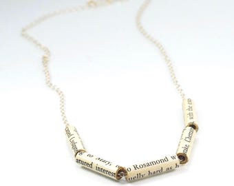 Middlemarch Necklace- Upcycled Paper Bead Jewelry, Minimal, Book Lover Gift, Literary Present, Bookworm, Literature, George Eliot, Bookish
