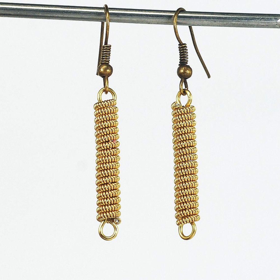 Guitar String Jewelry Modern Minimal Earrings Upcycled Brass Etsy