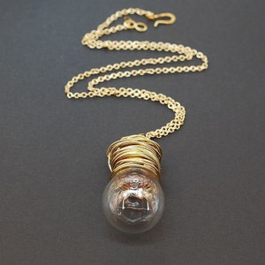 Steampunk Necklace Brass Upcycled Light Bulb Necklace, Steampunk Jewelry, Lightbulb Necklace, Steam Punk Jewelry, Cyberpunk Jewelry, Grunge image 3