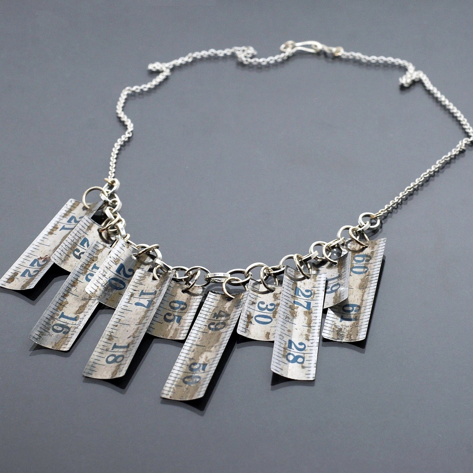 Tape Measure Necklace Silver Ruler Jewelry Contemporary Etsy