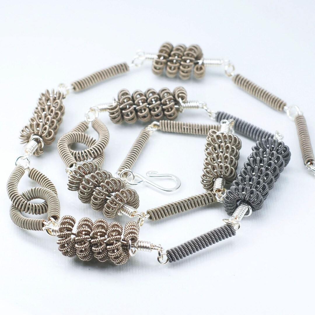 Guitar String Necklace Upcycled Silver Guitar String Jewelry, Recycled