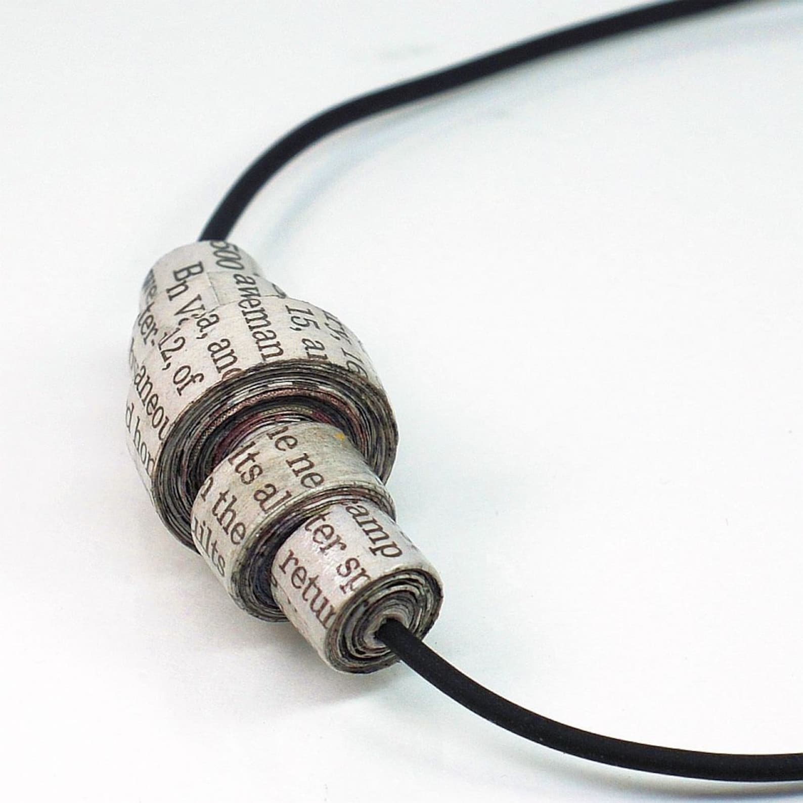 Paper Bead Jewelry Upcycled Newspaper Paper Bead Necklace Etsy